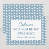 Invitation Serez-vous mon garçon de page Blue Stars (Devant / Derrière)