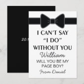 Invitation Serez-vous mon garçon de page cravate noire (Devant / Derrière)