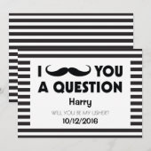 Invitation Serez-vous mon garçon d'honneur Moustache rayures (Devant / Derrière)