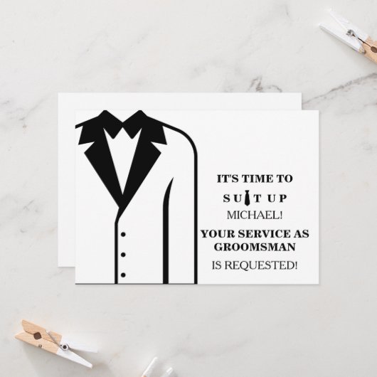 Invitation Serez-Vous Mon Groomage ? (Devant/Arrière en situation)