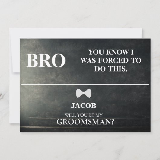 Invitation Serez-Vous Mon Groomsman ? (Devant)