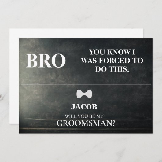 Invitation Serez-Vous Mon Groomsman ? (Devant / Derrière)