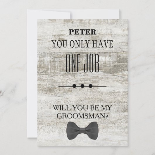 Invitation Serez-Vous Mon Groomsman ? (Devant)