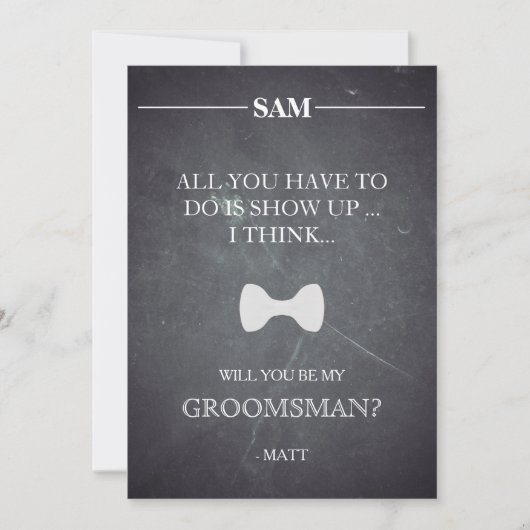 Invitation Serez-Vous Mon Groomsman ? (Devant)