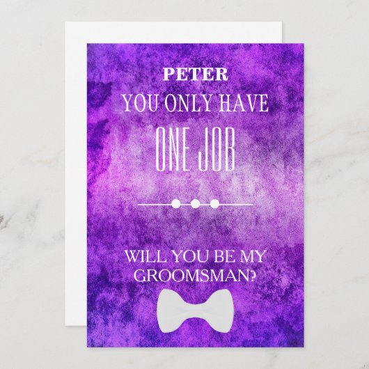 Invitation Serez-Vous Mon Groomsman ? (Devant / Derrière)