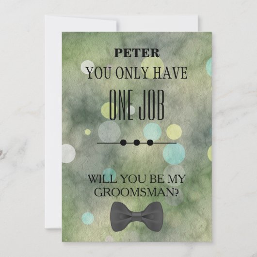 Invitation Serez-Vous Mon Groomsman ? (Devant)