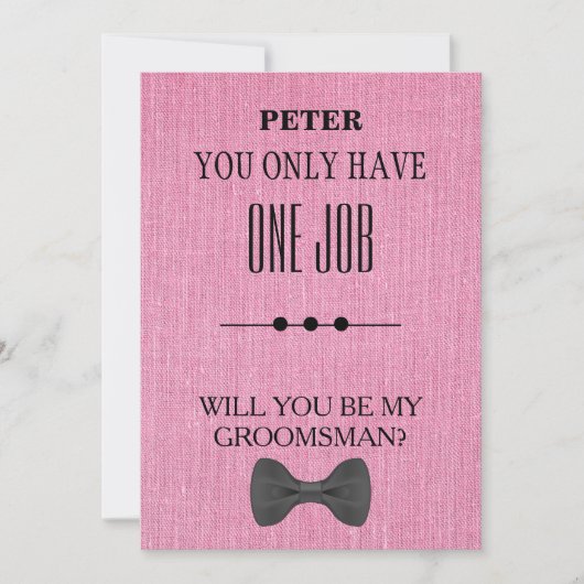 Invitation Serez-Vous Mon Groomsman ? (Devant)
