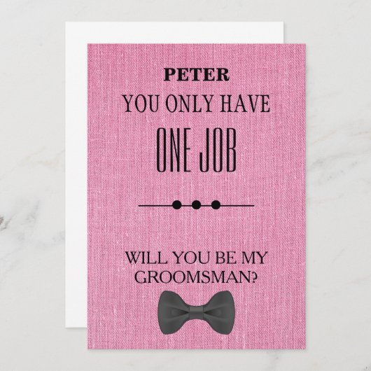 Invitation Serez-Vous Mon Groomsman ? (Devant / Derrière)
