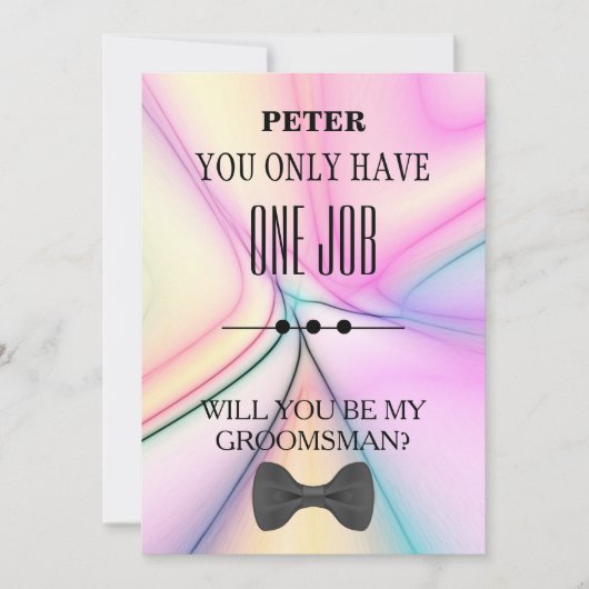 Invitation Serez-Vous Mon Groomsman ? (Devant)