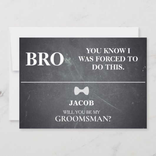Invitation Serez-Vous Mon Groomsman ? (Devant)