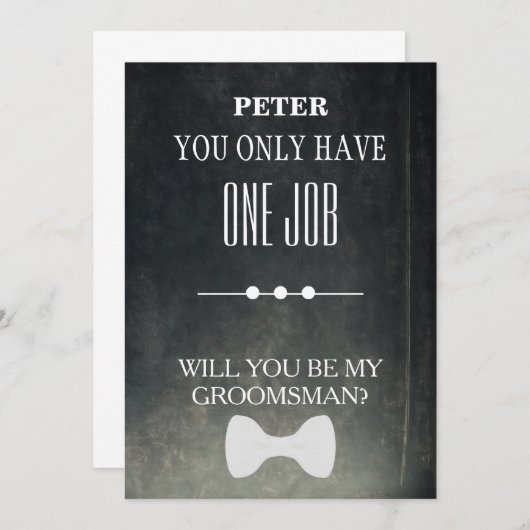 Invitation Serez-Vous Mon Groomsman ? (Devant / Derrière)