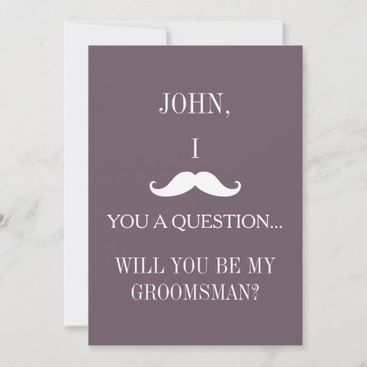 Invitation Serez-vous mon Groomsman ? (Devant)