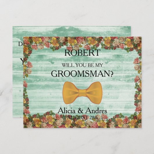 Invitation Serez-vous mon Groomsman ? (Devant / Derrière)