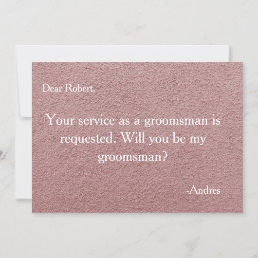 Invitation Serez-vous mon Groomsman ? (Dos)