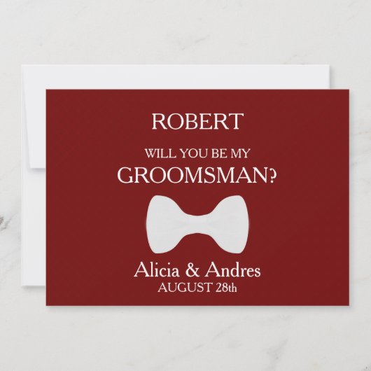 Invitation Serez-vous mon Groomsman ? (Devant)