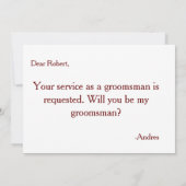 Invitation Serez-vous mon Groomsman ? (Dos)