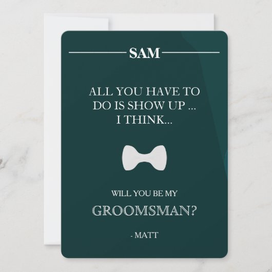 Invitation Serez-Vous Mon Groomsman ? (Devant)