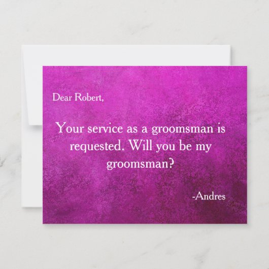 Invitation Serez-vous mon Groomsman ? (Dos)
