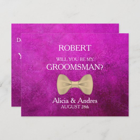 Invitation Serez-vous mon Groomsman ? (Devant / Derrière)