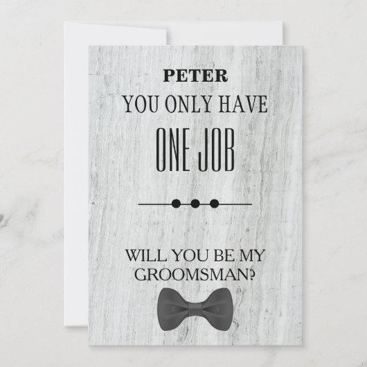 Invitation Serez-Vous Mon Groomsman ? (Devant)