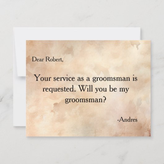 Invitation Serez-vous mon Groomsman ? (Dos)