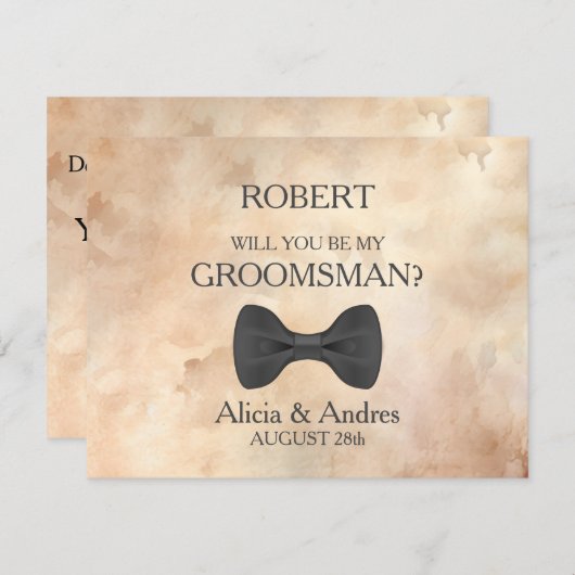 Invitation Serez-vous mon Groomsman ? (Devant / Derrière)