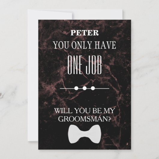 Invitation Serez-Vous Mon Groomsman ? (Devant)