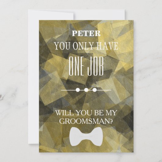 Invitation Serez-Vous Mon Groomsman ? (Devant)