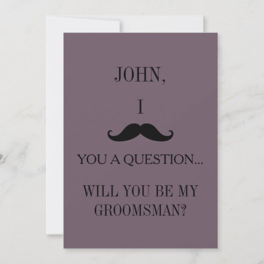Invitation Serez-vous mon Groomsman ? (Devant)