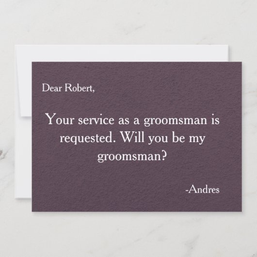 Invitation Serez-vous mon Groomsman ? (Dos)