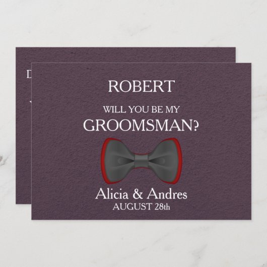 Invitation Serez-vous mon Groomsman ? (Devant / Derrière)