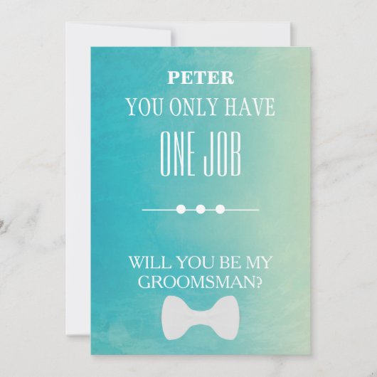 Invitation Serez-Vous Mon Groomsman ? (Devant)