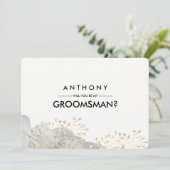 Invitation Serez-vous mon Groomsman ? Aquarelle gris (Debout devant)