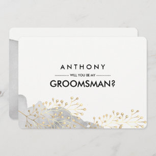 Invitation Serez-vous mon Groomsman ? Aquarelle gris