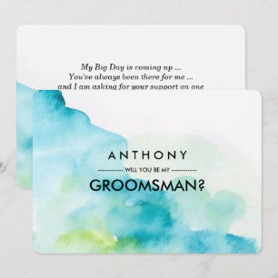 Invitation Serez-vous mon Groomsman ? Aquarelle moderne