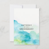 Invitation Serez-vous mon Groomsman ? Aquarelle moderne (Devant)