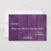 Invitation Serez-vous mon Groomsman ? Arrière - plan en bois (Dos)