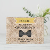 Invitation Serez-vous mon Groomsman avec Bow ? (Debout devant)