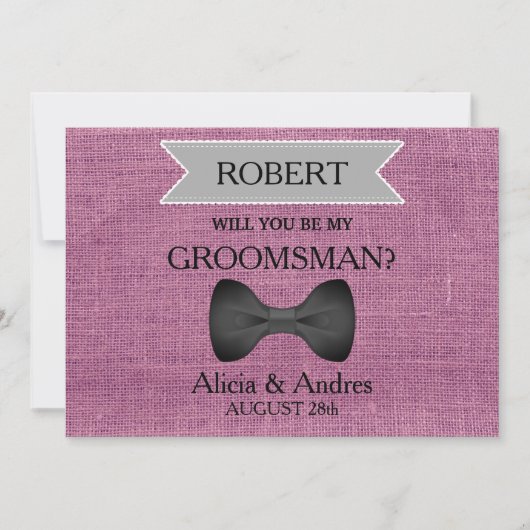 Invitation Serez-vous mon Groomsman avec Bow ? (Devant)
