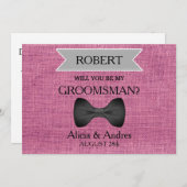 Invitation Serez-vous mon Groomsman avec Bow ? (Devant / Derrière)