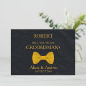 Invitation Serez-vous mon Groomsman avec Gold Bow ? (Debout devant)