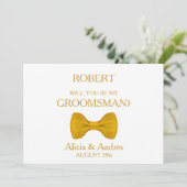 Invitation Serez-vous mon Groomsman avec Gold Bow ? (Debout devant)