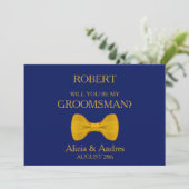 Invitation Serez-vous mon Groomsman avec Gold Bow ? (Debout devant)