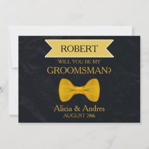Invitation Serez-vous mon Groomsman avec Gold Bow ?