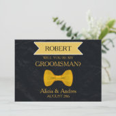Invitation Serez-vous mon Groomsman avec Gold Bow ? (Debout devant)
