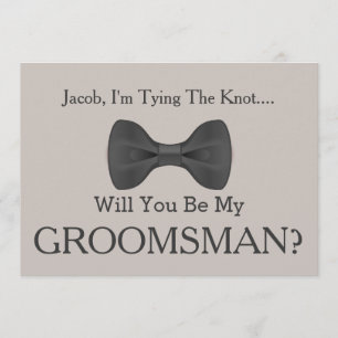 Invitation Serez-vous mon Groomsman avec Grey Bow ?