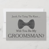 Invitation Serez-vous mon Groomsman avec Grey Bow (Devant)