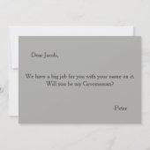 Invitation Serez-vous mon Groomsman avec Grey Bow (Dos)