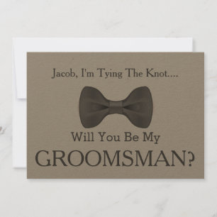 Invitation Serez-vous mon Groomsman avec Grey Bow