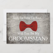 Invitation Serez-vous mon Groomsman avec Grey Bow (Devant)
